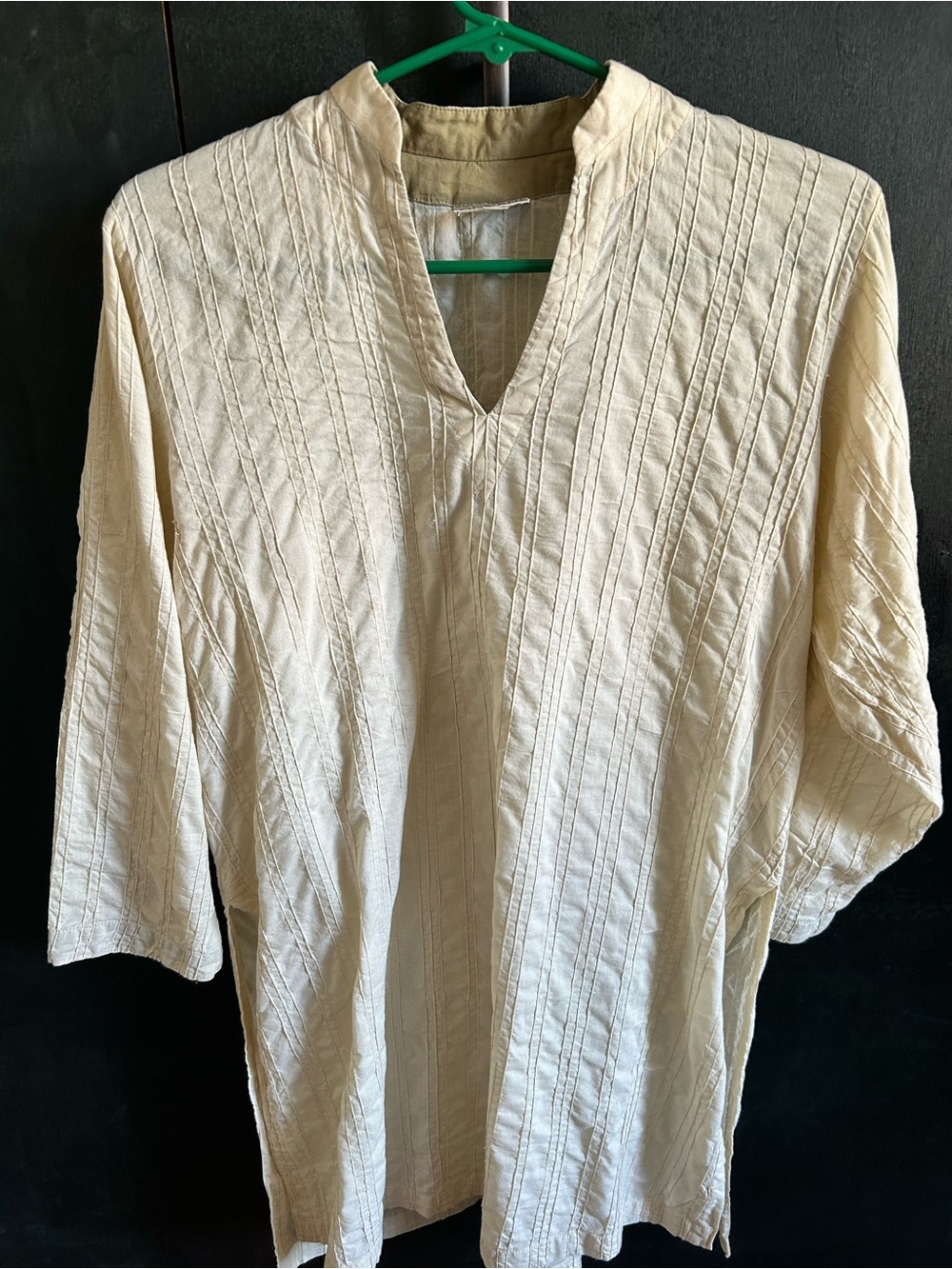 Anokhi Top Womens S Beige  Tunic 100% Cotton Boho Luxury Comfortable Light